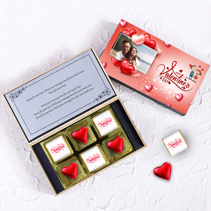 Personalised Valentine's Chocolate Box (With Text & Heart Shaped Wrapped Chocolates)
