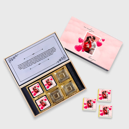 Romantic Gift Box with Chocolates Personalized Photo (with Wrapped Chocolates)