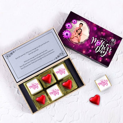Happy Mother's Day Gift (With Text & Heart Shaped Wrapped Chocolates)