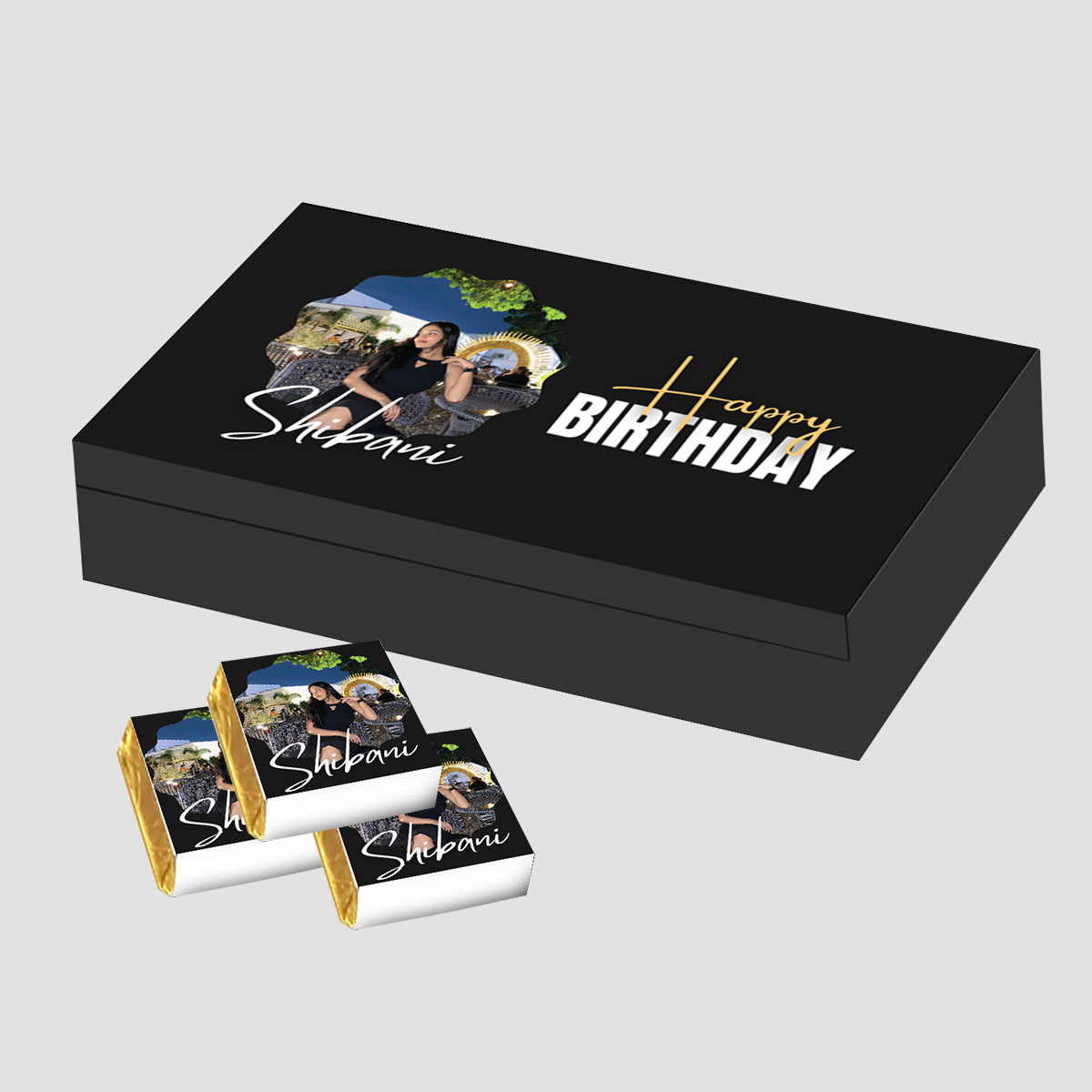 Birthday Gift Personalized Photo (with Wrapped Chocolates)