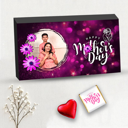 Happy Mother's Day Gift (With Text & Heart Shaped Wrapped Chocolates)