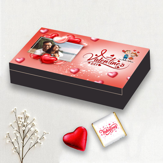Personalised Valentine's Chocolate Box (With Text & Heart Shaped Wrapped Chocolates)