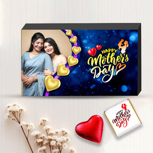 Personalized Mother's Day Gift (With Text & Heart Shaped Wrapped Chocolates)