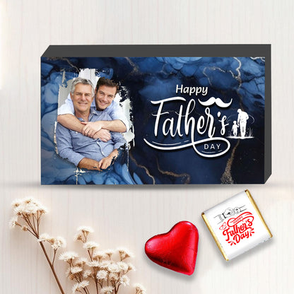 Happy Father's Day Gift (With Text & Heart Shaped Wrapped Chocolates)