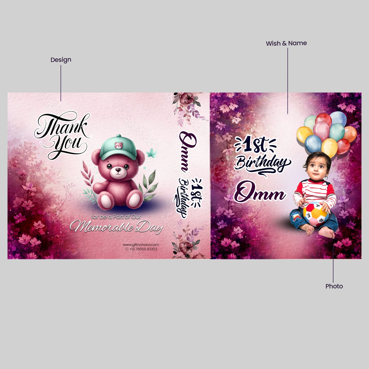 Personalized 1st Birthday Return Gift (Pack of 30)