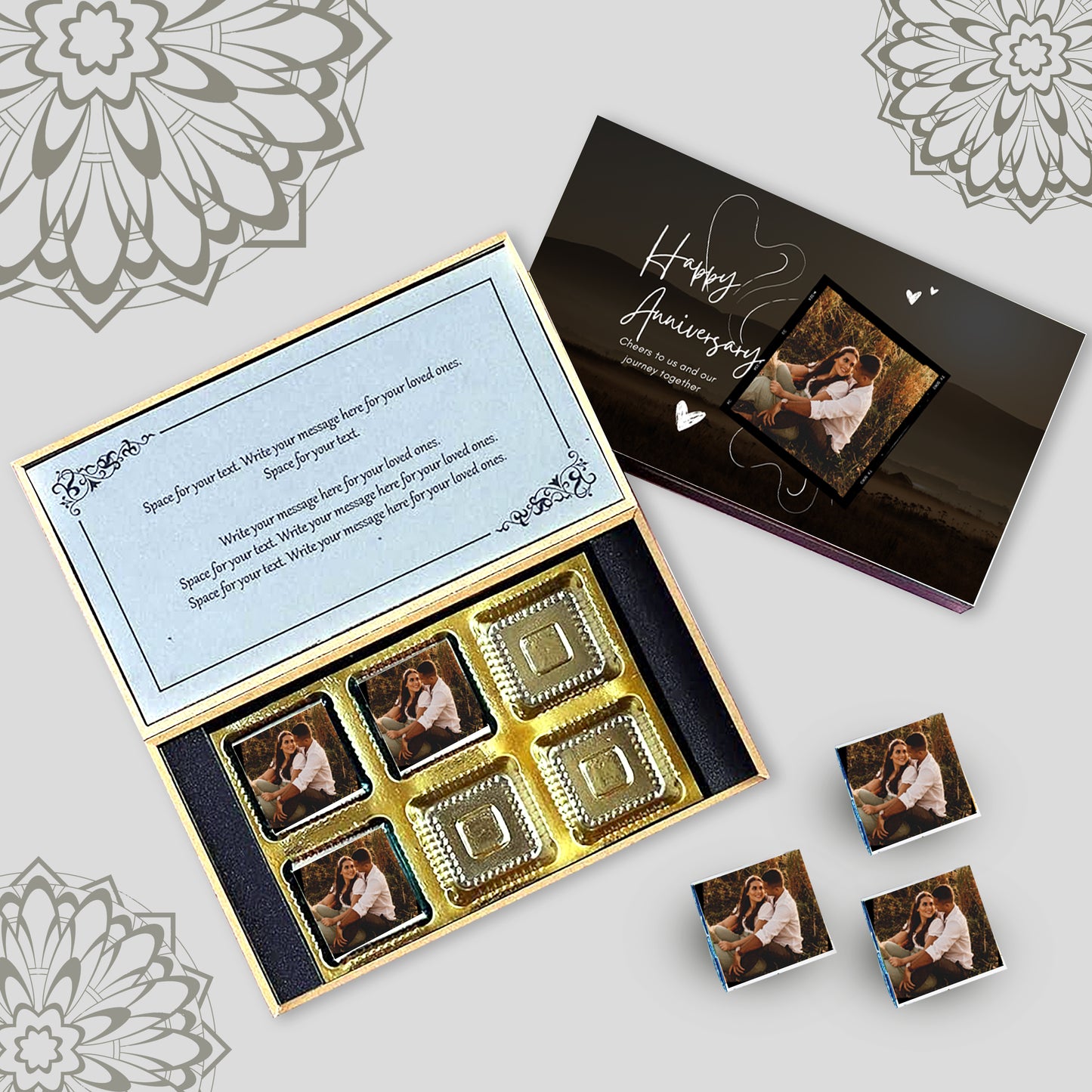 Unique Personalised Wedding Anniversary Gift (With Wrapped Chocolates)