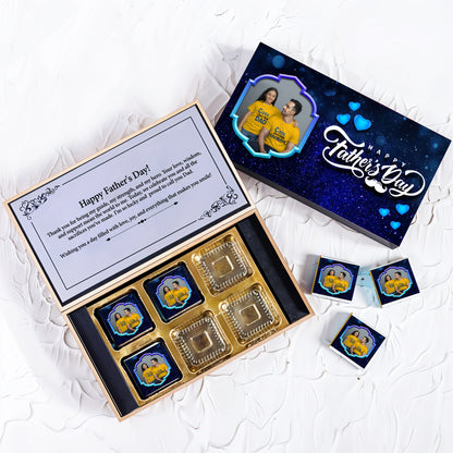Happy Father's Day Wooden Box Gift (With Wrapped Chocolates)